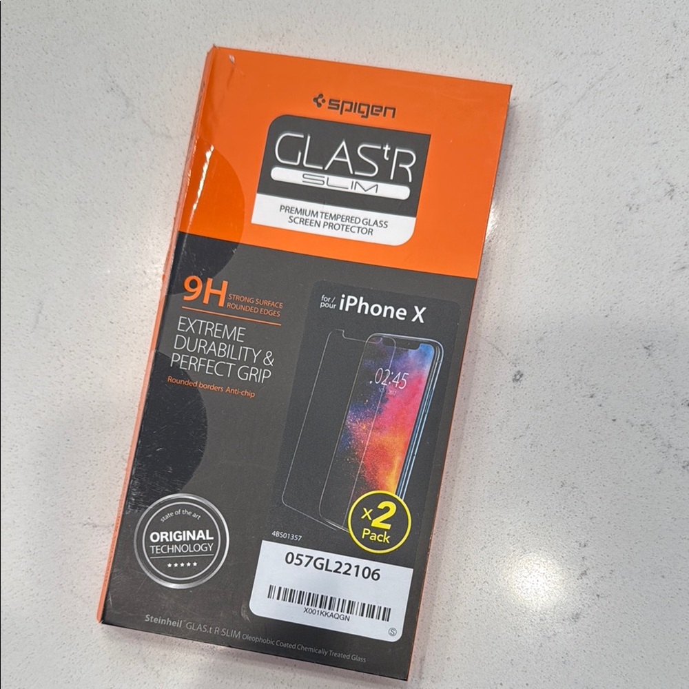 Spigen Black Screen Protector for iPhone X
